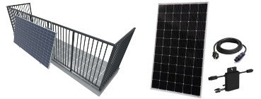 BAKS saulės elektrinės balkone komplektas (2 moduliai horizontaliai, 800W) - Image 3