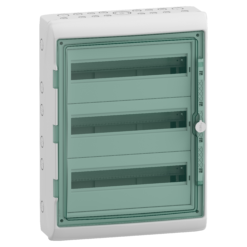 13986 Skydelis moduliniam įrenginiui, Mureva Enclosure, 3x18 moduliai, įžeminimo gnybtų blokai