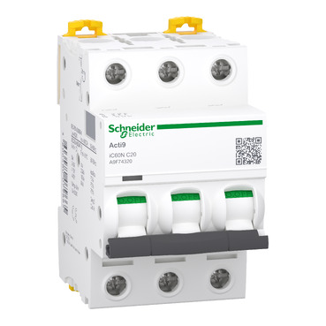 Acti9 iC60N Automatinis jungiklis 3P 20A C 10kA