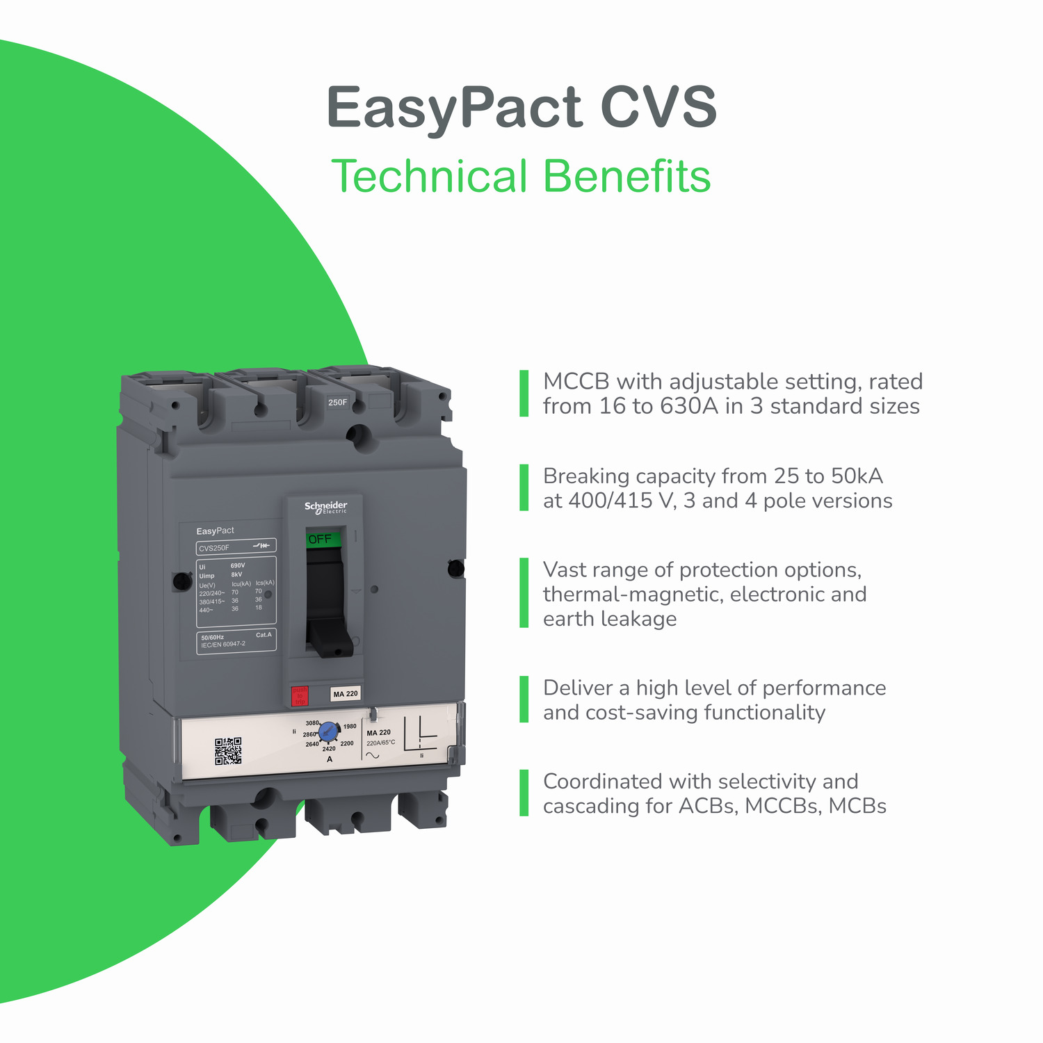 EasyPact CVS125 TM250D 3P, 3 mod. 125A kA 415V AC - Image 3
