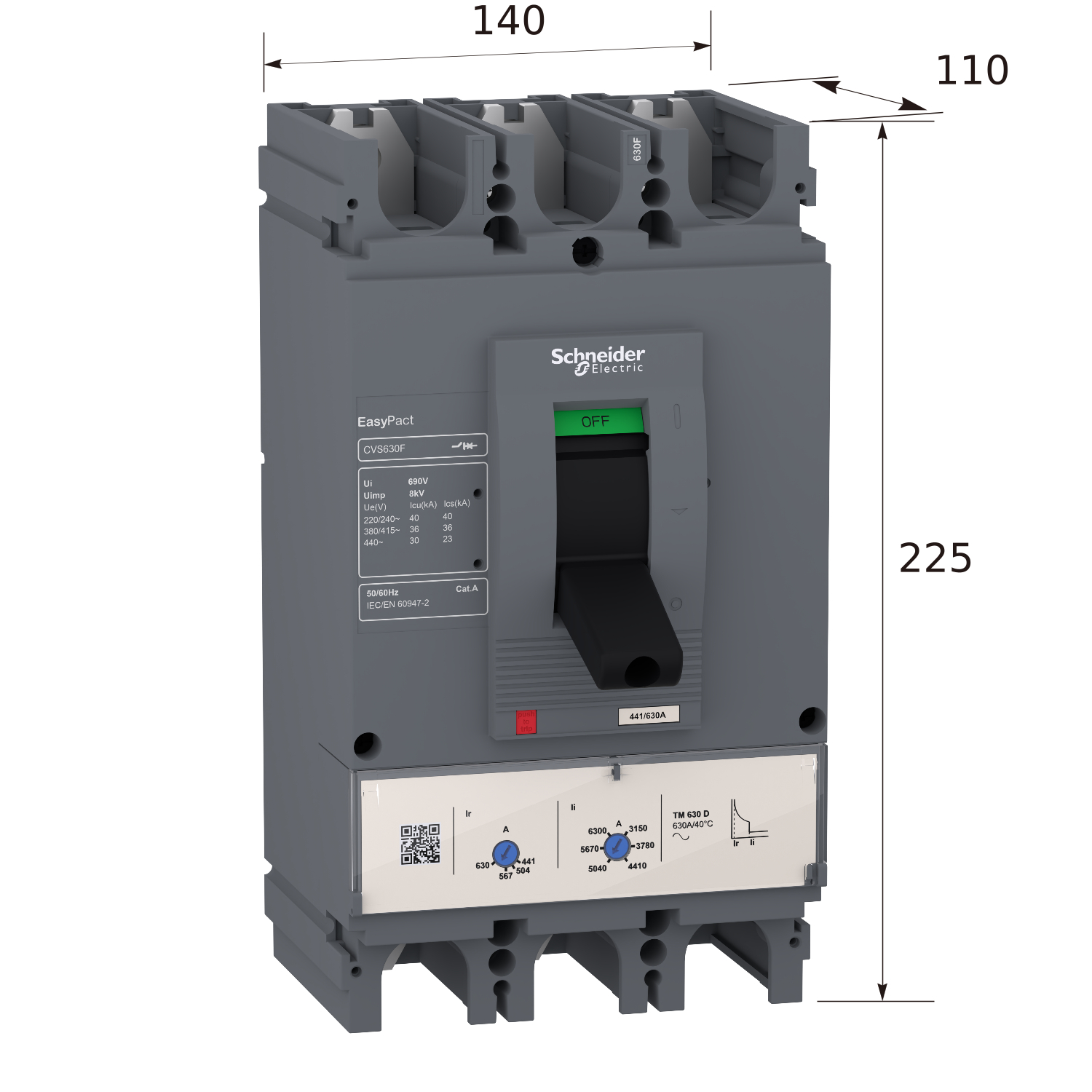 EasyPact CVS400 TM250D 3P, 3 mod. 400A kA 415V AC - Image 5