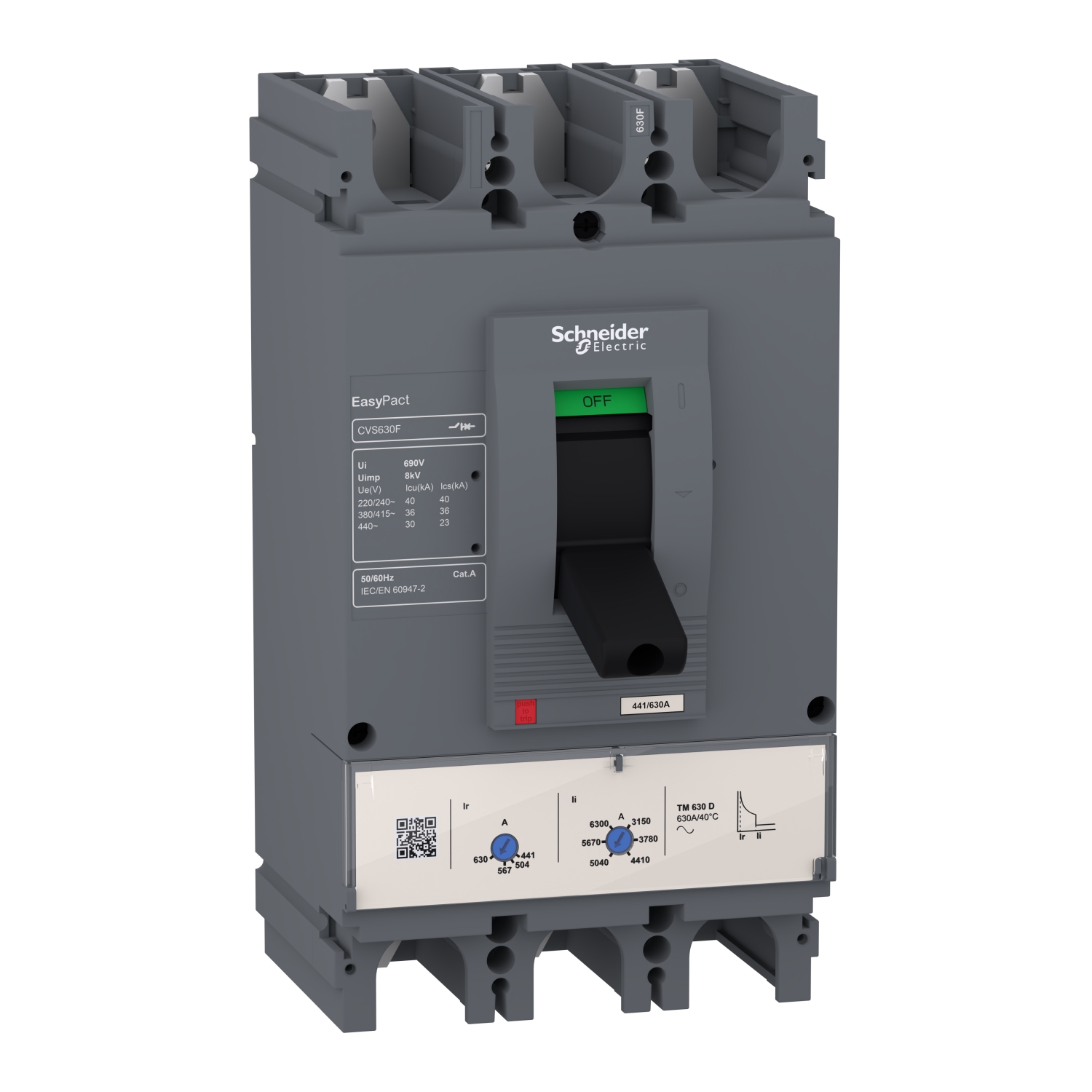 EasyPact CVS400 TM250D 3P, 3 mod. 400A kA 415V AC