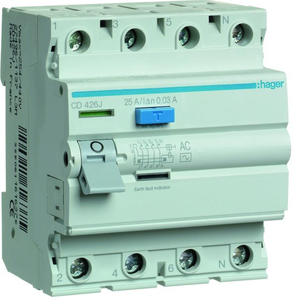 CD426J srovės nuotėkio relė 4P 25A 30mA AC