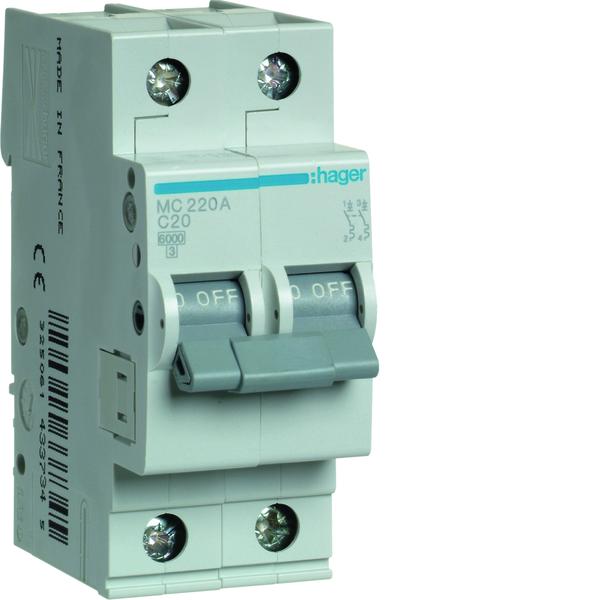 MC220A Automatinis jungiklis 2P 20A C 6kA
