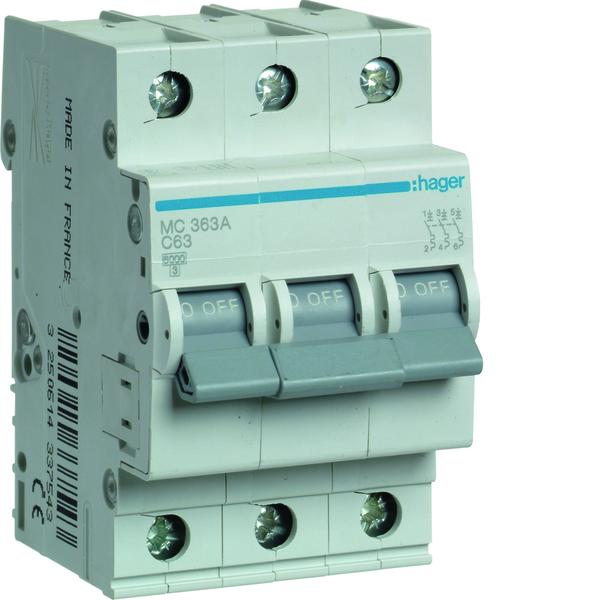MC363A Automatinis jungiklis 3P 63A C 6kA