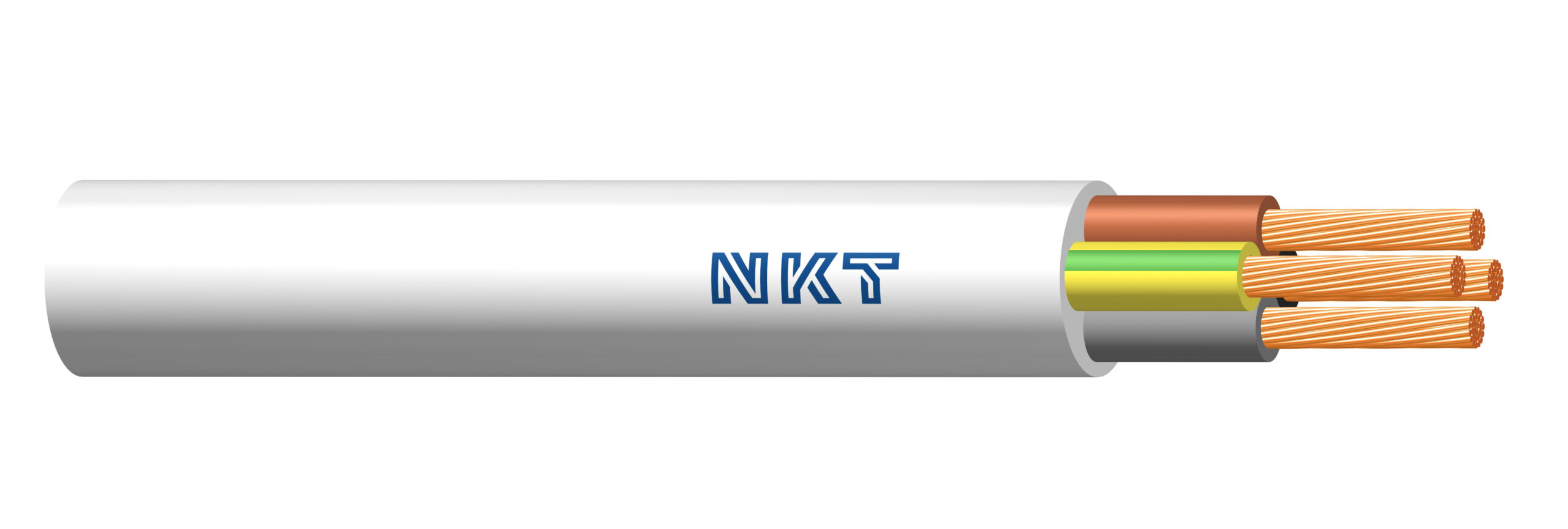 H03VV-F (OMY) 2x1.5 300/300V baltas lankstus kabelis