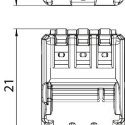 Alternative view of Universalus bevaržtis gnybtas 3 kont. 0,2-2,5mm² Polikarbonatas permatomas