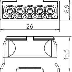 Alternative view of Gnybtai bevaržtis sujungimas 5x2,5mm² Poliamidas šviesiai pilka RAL 7035