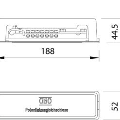 Alternative view of Potencialų išlyginimo šyna 188mm Žalvaris pilka