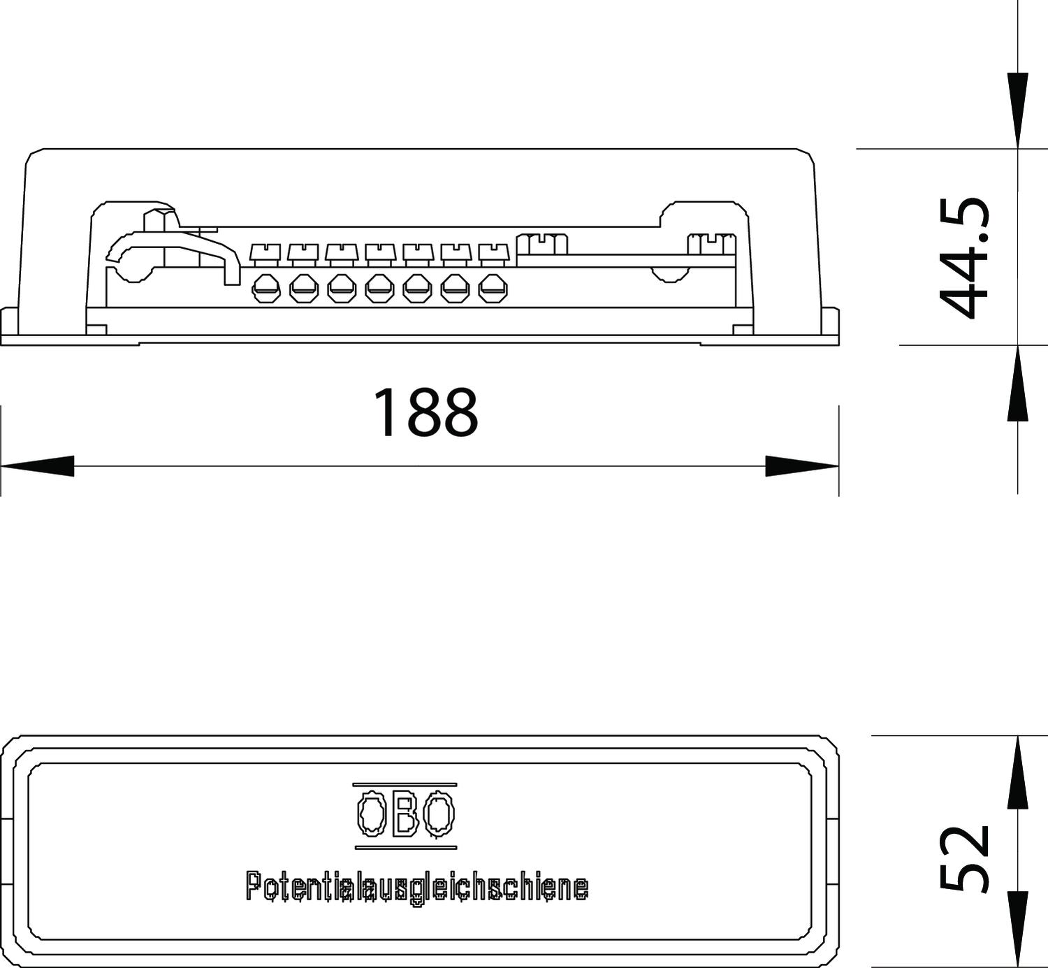 Potencialų išlyginimo šyna 188mm Žalvaris pilka - Image 2