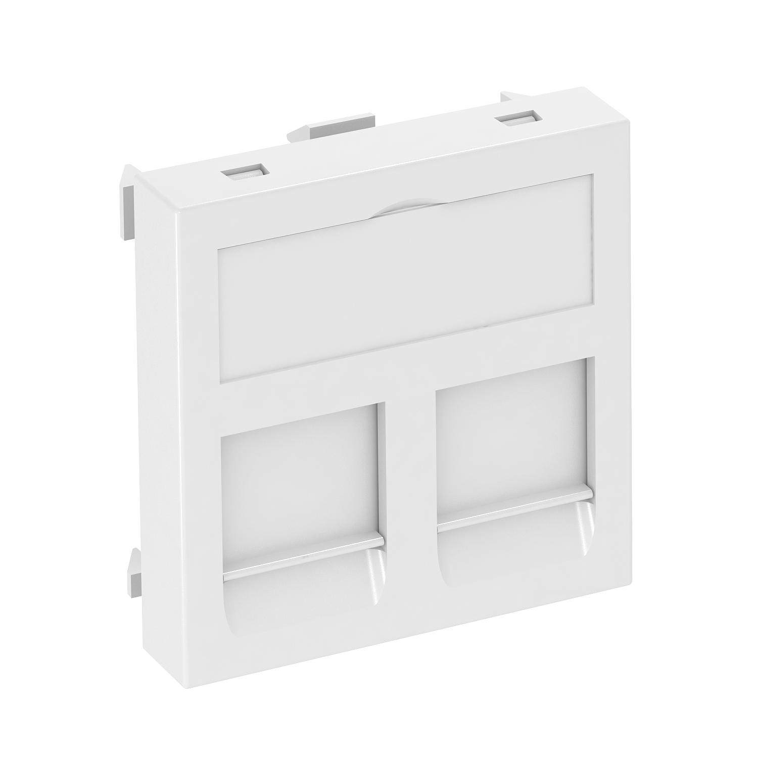 Duomenų pajungimo lizdas f. 2 pajungimo tipasC 45x45mm Polikarbonatas baltas RAL 9010