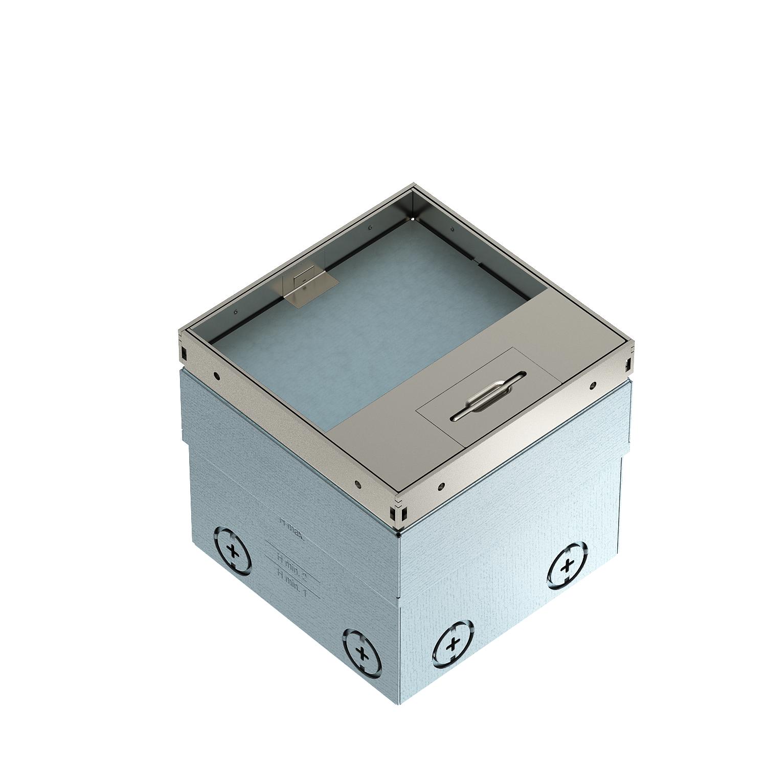 Grindinė dėžė sukomplektuota su dvigubu kišt.lizdu VDE 140x140x110 Plienas, nerūdijantysis