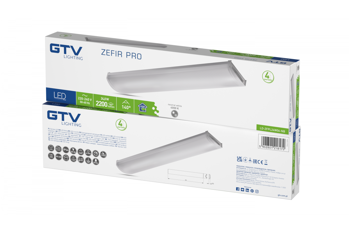 ZEFIR PRO 24W 2200lm 4000K IP44 60cm šviestuvas 5 metų garantija - Image 9