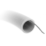 SPS32T/24.2 gofruotas PVC vamzdis su pratraukimo viela, pilkas (RKGLp32)