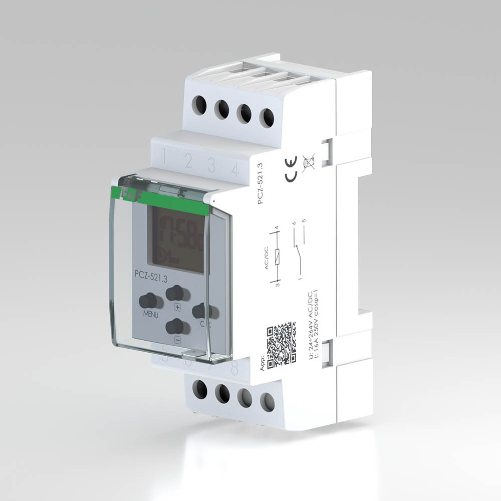 PCZ-521.3 Programuojamas skaitmeninis savaitinis laikrodis 1C/O 16A 2mod.