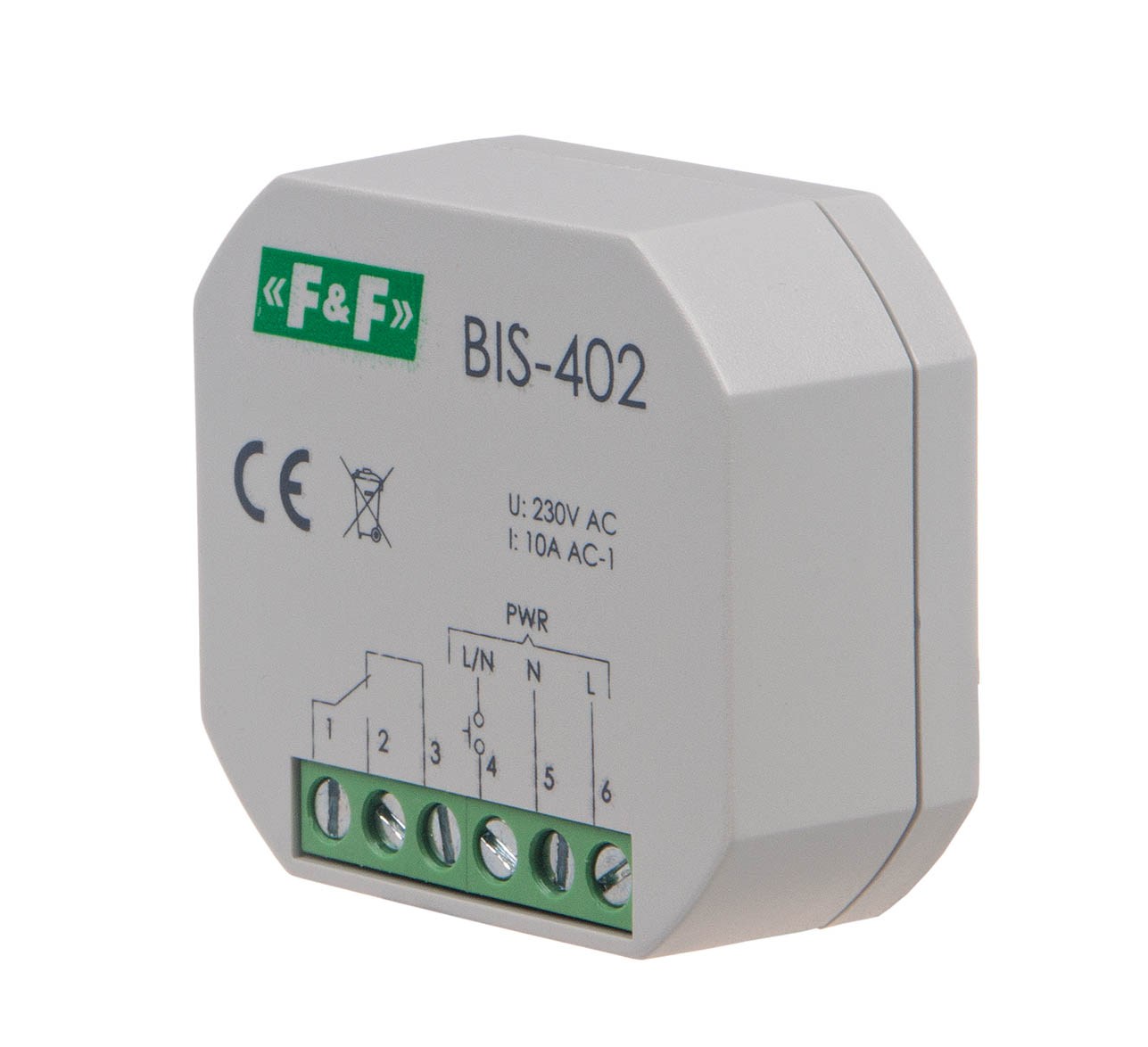 BIS-402 Impulsinė relė 1NO 230VAC F&F