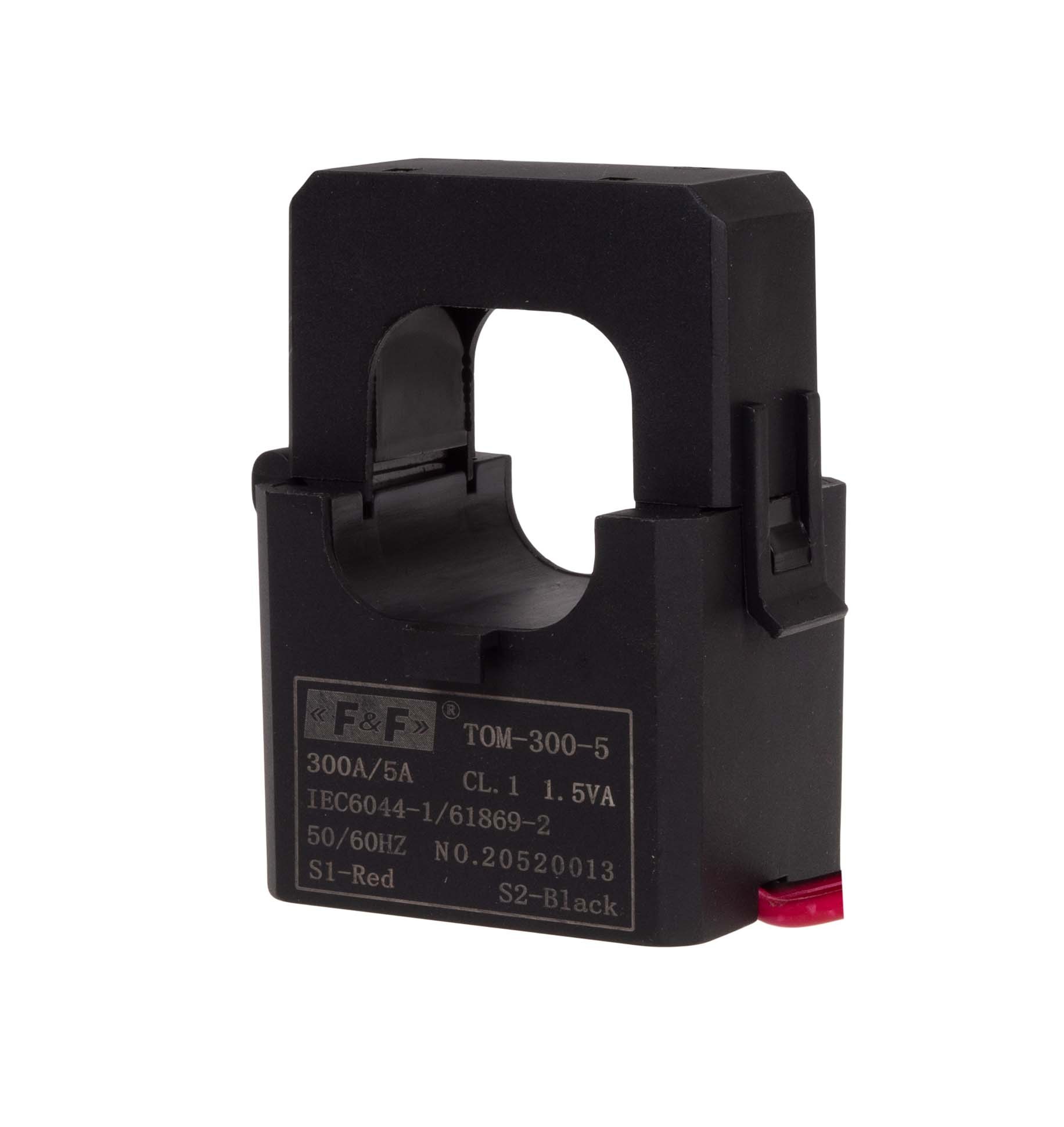 TOM-300-5 Srovės transformatorius, atsegamas 300/5A 23x24mm, 1 klasė
