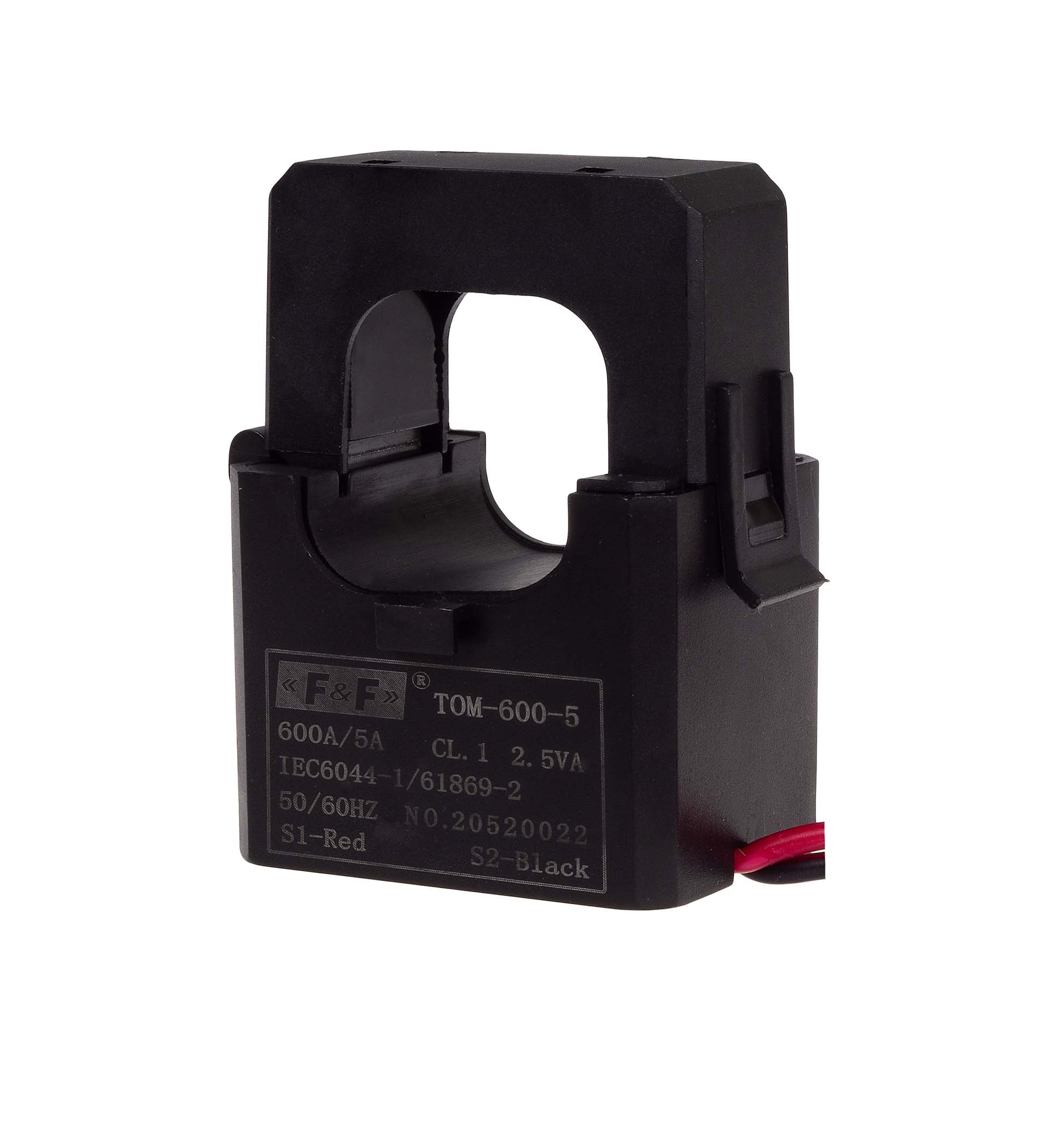 TOM-600-5 Srovės transformatorius, atsegamas 600/5A 34x36mm, 1 klasė