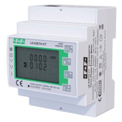 Alternative view of LE-03MQ-CT Modbus Elektros energijos skaitiklis, dviejų krypčių 3F 5A 400Vac jungimas per transformatorių, 1 tarifo