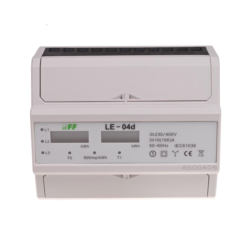 LE-04D Elektros energijos skaitiklis 3F 100A 400Vac Tiesioginis jumgimo, 2 tarifų - Image 3