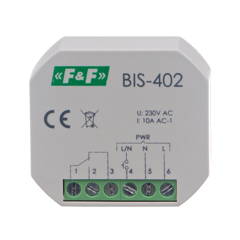BIS-402 Impulsinė relė 1NO 230VAC F&F - Image 3