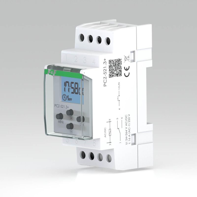 PCZ-521.3 Programuojamas skaitmeninis savaitinis laikrodis 1C/O 16A 2mod. - Image 2