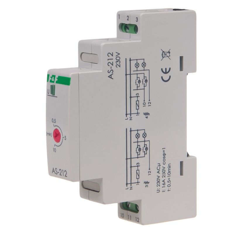AS-212 Laiptinės apšvietimo valdymo relė 230Vac 16A DIN - Image 2