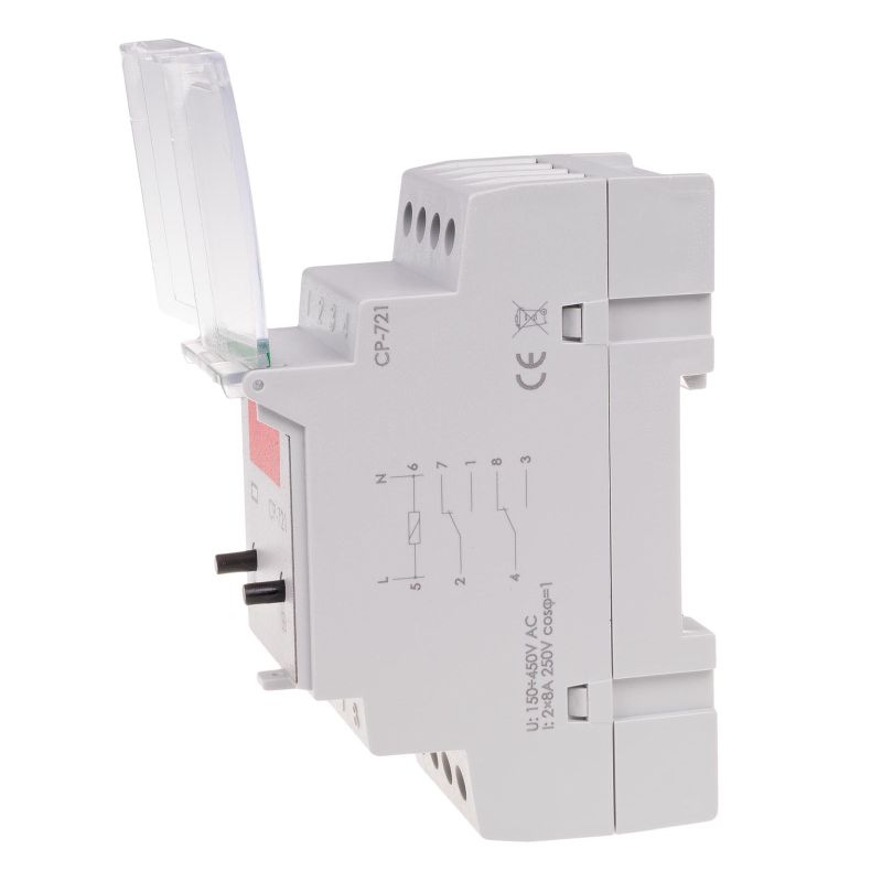 CP-721 Įtampos kontrolės relė 1F 2NO/NC apatinė 150-210V, viršutinė 230-260V - Image 2