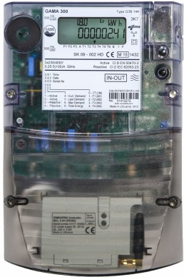 GAMA300 (G3A.147-230.C110) Elektros energijos skaitiklis 3F 5A 3x230/400V jungiamas per transformatorių, 1 tarifo, A