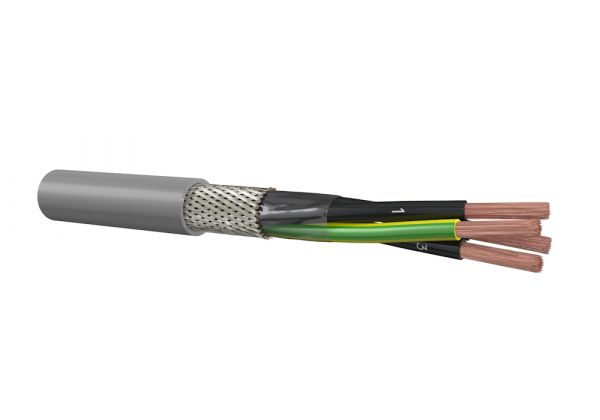 HSLCH-OZ 2x0.75 300/500V behalogeninis kontrolinis daugiavielis ekranuotas kabelis, Dca klasė