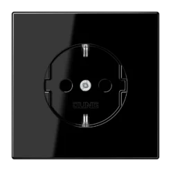 SCHUKO® lizdas, 16 A 250 V ~, kieto plastiko, LS serijos, juodas