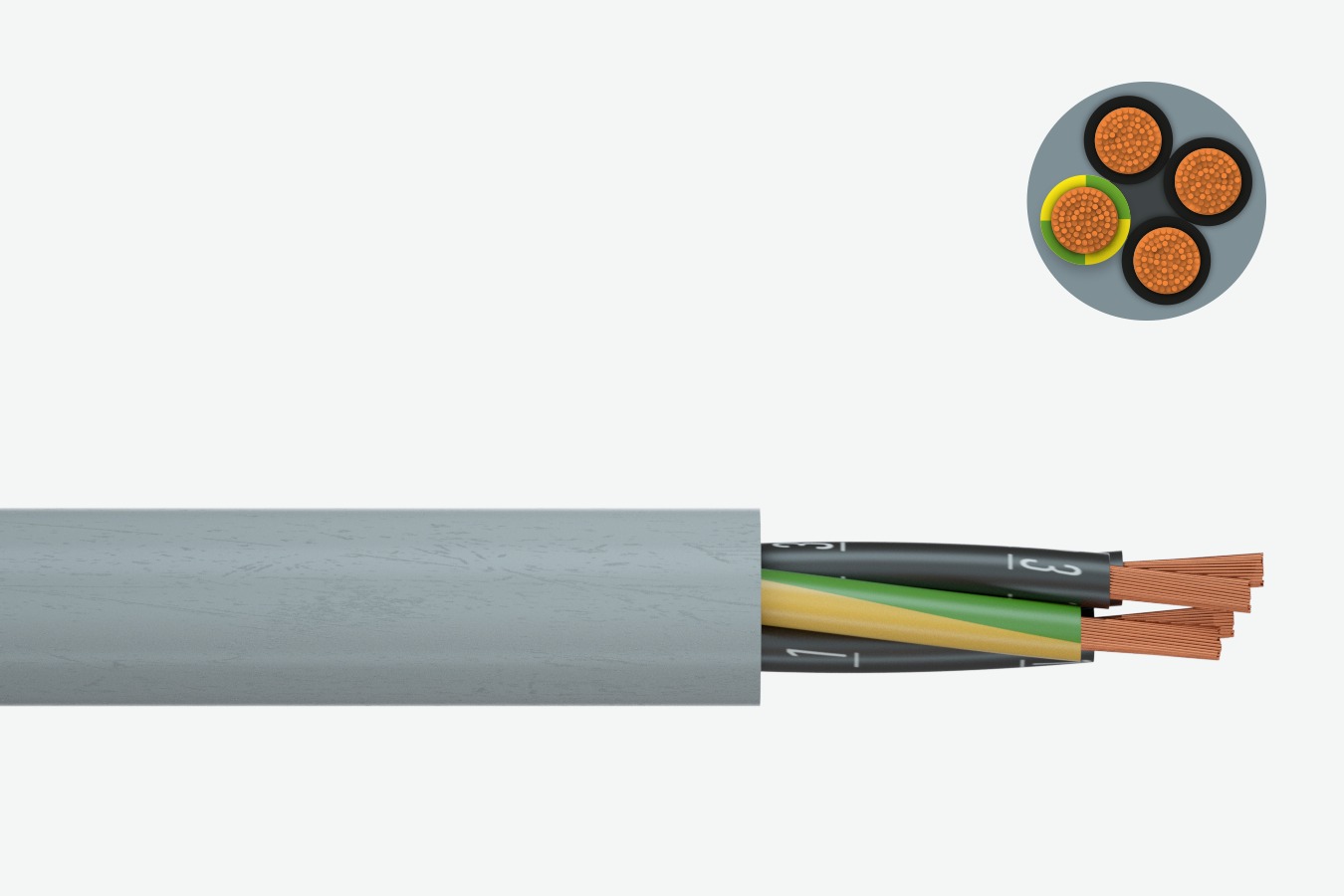 HSLH-JZ 5x0.75 300/500V behalogeninis kontrolinis daugiavielis kabelis, Dca klasė