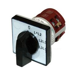 4G 10-67-U-R014 kumštelinis jungiklis atviru korpusu 10A 4P (ampermetro jungiklis 0-L1N-2N-L3N)