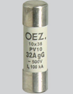 OEZ:40752 PV10(PVA10) Saugiklis 10A 500V gG 10x38mm