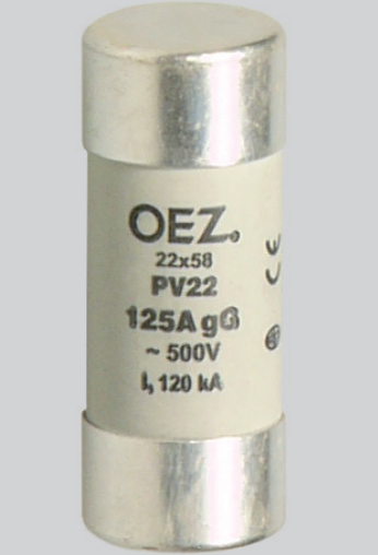 OEZ:06744 PV22(PVA20) saugiklis 25A 500V gG 22x58mm