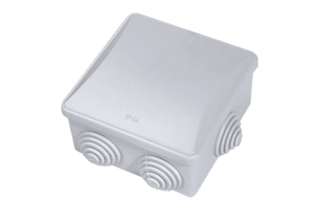 S-BOX036 hermetinė instaliacinė dėžutė virštinkinė 80x80x40mm klik IP44