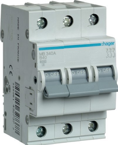 MB340A Automatinis jungiklis 3polis 40A B 6kA 400V