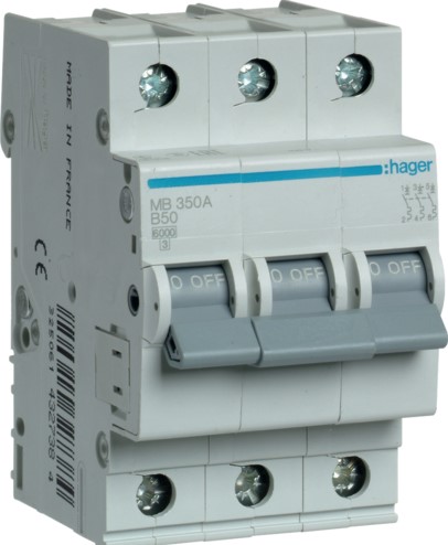 MB350A Automatinis jungiklis 3polis 50A B 6kA 400V