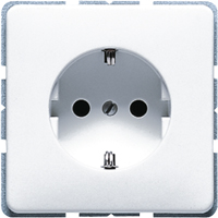 CD1520WW Kištukinis lizdas su įžeminimu 16A/250V, be rėmelio, baltas
