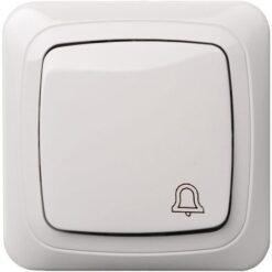 ALFA ĮESJ110-001 1 klavišo mygtukas su rėmeliu, baltos spalvos