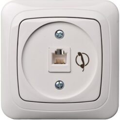 ALFA ITL-001-01 1-vietis telefoninis lizdas RJ11, be rėmelio, baltas