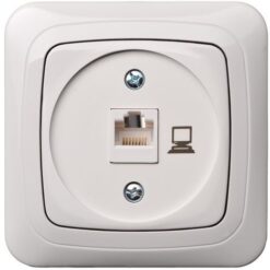 4770025855782 - IKL-001-01 A/B 1-vietis komp.lizdas RJ45 kat.5e, be rėmelio, baltas