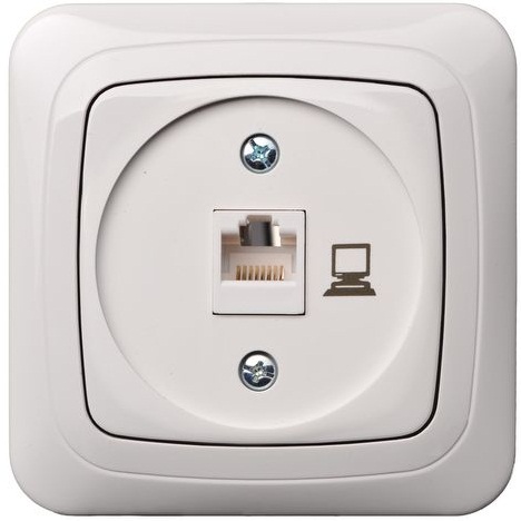 4770025855782 - IKL-001-01 A/B 1-vietis komp.lizdas RJ45 kat.5e, be rėmelio, baltas