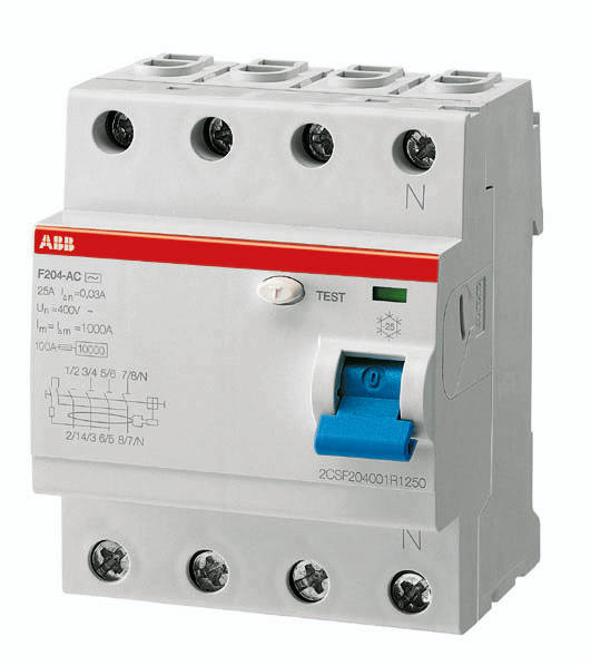 2CSF204001R1400 - F204 AC-40/0.03 srovės nuotėkio automatinis jungiklis 40A 4polis 30mA 400V