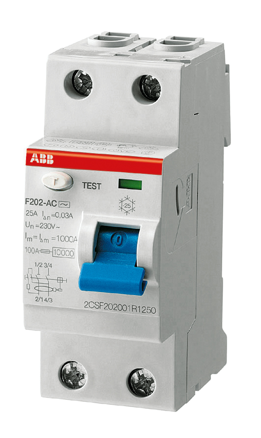 2CSF202001R1400 - F202 AC-40/0.03 srovės nuotėkio automatinis jungiklis 40A 2polis 30mA 230V