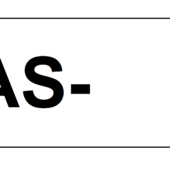 Ženklas lipdukas "AAS-" 30x120mm