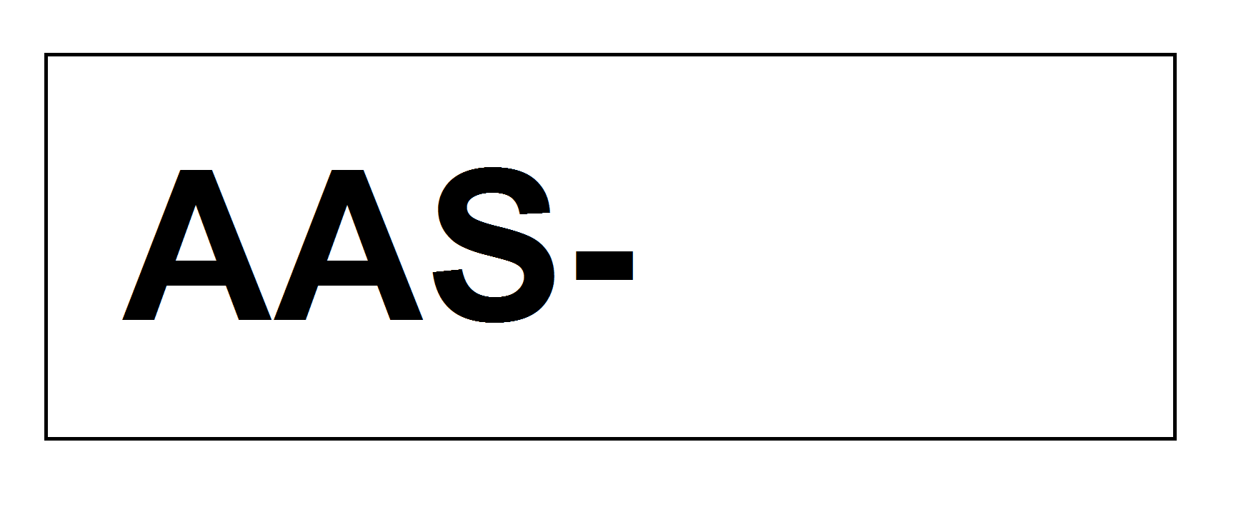 Ženklas lipdukas "AAS-" 30x120mm