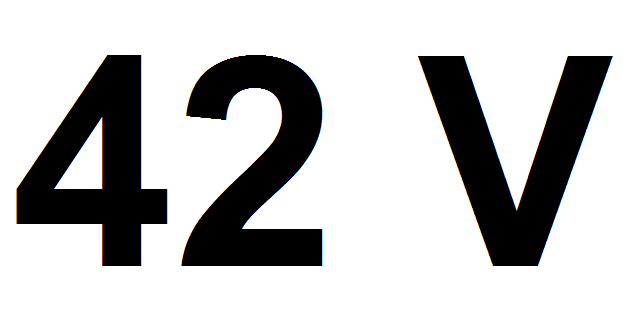 Ženklas lipdukas "42V" 12x35mm (20vnt)