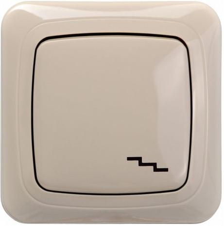 ALFA IP610-001-01A/Sm 1 klavišo perjungiklis be rėmelio, smėlio spalvos