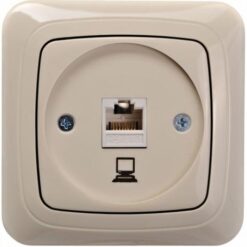 ALFA IKL-001-01A/Sm 1-vietis kompiuterimis lizdas RJ45, be rėmelio, smėlio spalvos